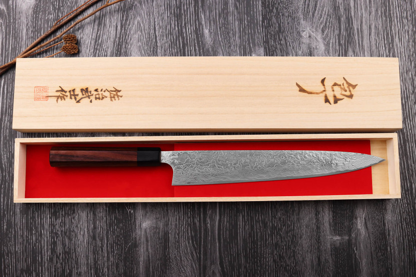 Takeshi Saji R2 Damaskus 27 cm håndlavet japansk sujihiki-kniv