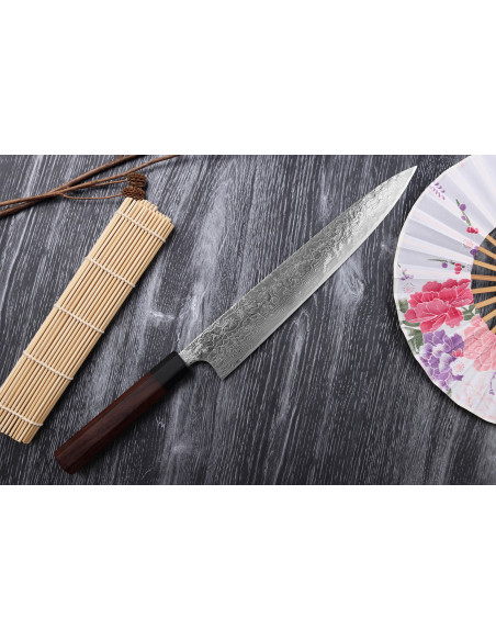Takeshi Saji R2 Damasco 27cm cuchillo japonés hecho a mano sujihiki