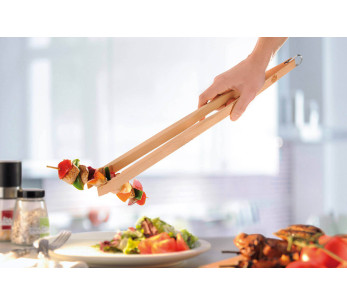 Gefu Natura pinzas de madera extra largas para barbacoa 48cm 2