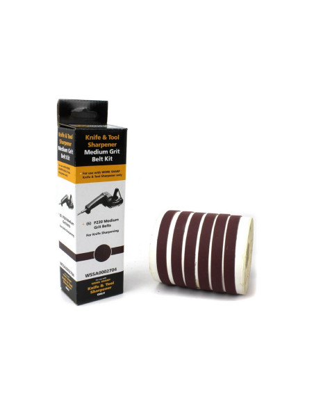 Set of 6 replacement belts for WorkSharp WS1 electric grinder - Medium 220
