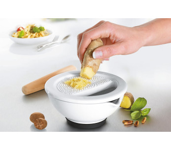 Almofariz de porcelana Gefu Suri com ralador integrado - Diâmetro 13,5cm 2