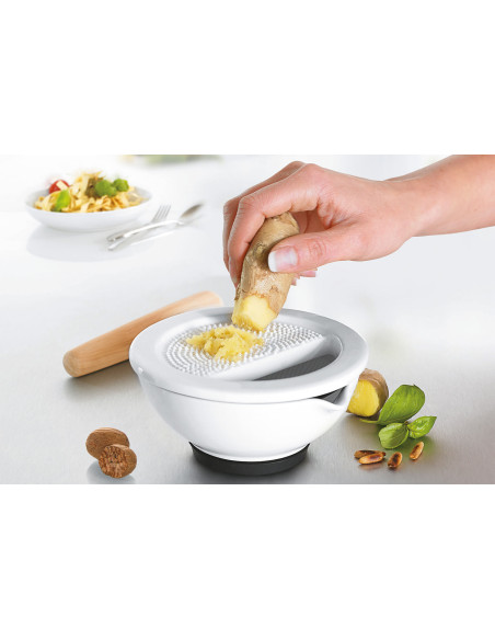 Gefu Suri porcelænsmorter med integreret rivejern - Diameter 13,5 cm