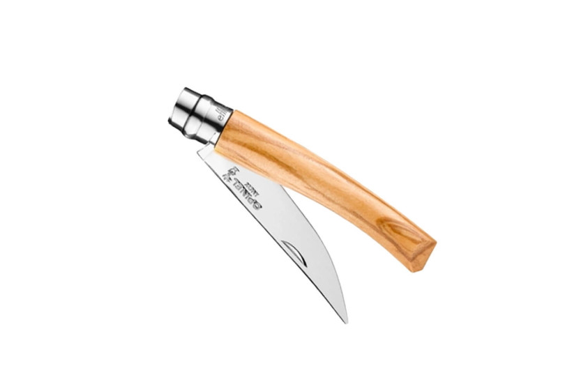Opinel-Messer Effilé n°08 mit 8 cm Klinge, drehbarer Zwinge und Griff aus Olivenholz