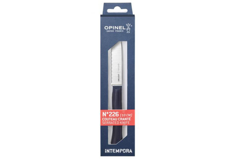 Opinel Intempora Faca de aparar n°226 10cm lâmina serrilhada cabo azul marinho