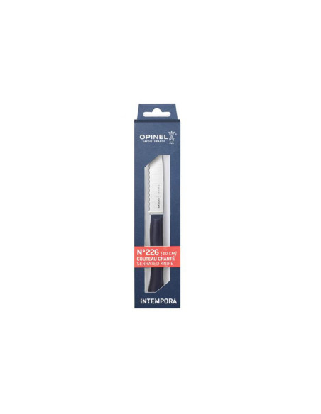 Cuchillo de pelar Opinel Intempora n°226 10cm hoja dentada mango azul marino