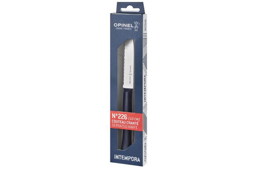 Opinel Intempora kuorintaveitsi n°226 10cm hammastettu terä laivastonsininen kahva