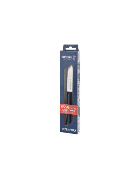 Opinel Intempora Faca de aparar n°226 10cm lâmina serrilhada cabo azul marinho