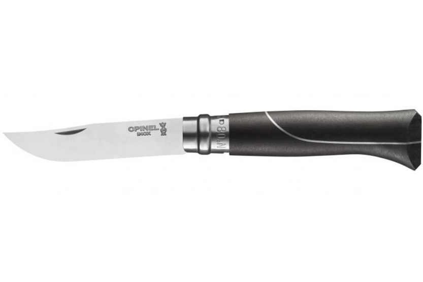 Opinel n°8 Ellipse veitsi 8.5cm ruostumattomasta teräksestä valmistettu terä ebony kahva