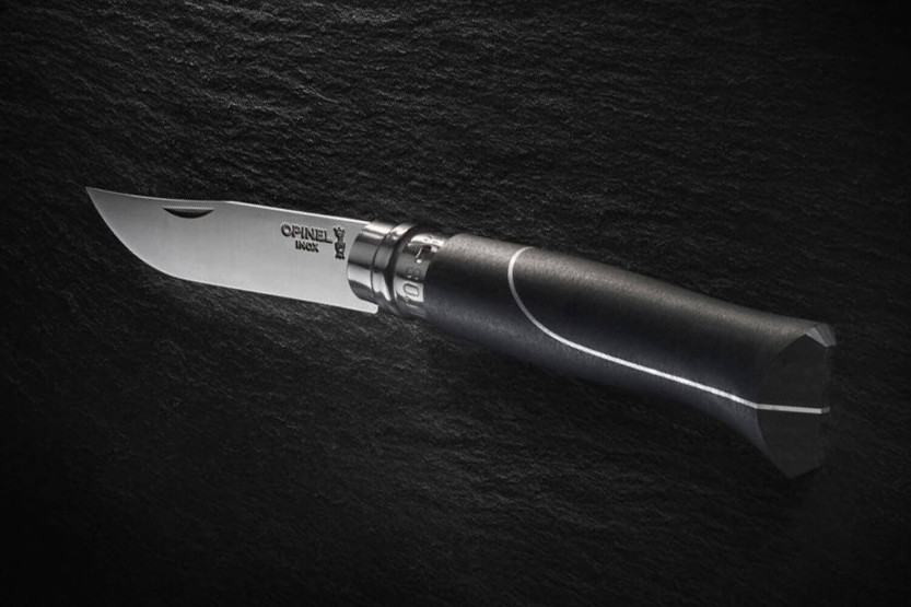 Opinel n°8 Ellipsekniv 8,5 cm blad i rustfrit stål ibenholt håndtag
