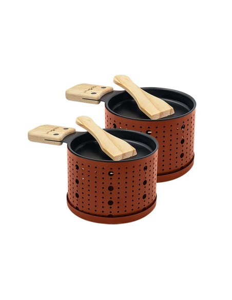 Set per raclette a candela Cookut Lumi con padelle e spatole per 2 persone