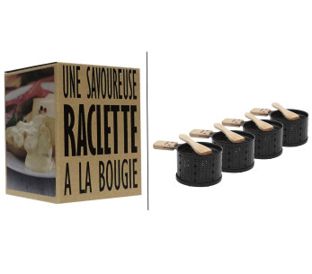 Cookut Lumi Raclette Candle Set serviços individuais panelas e espátulas 2