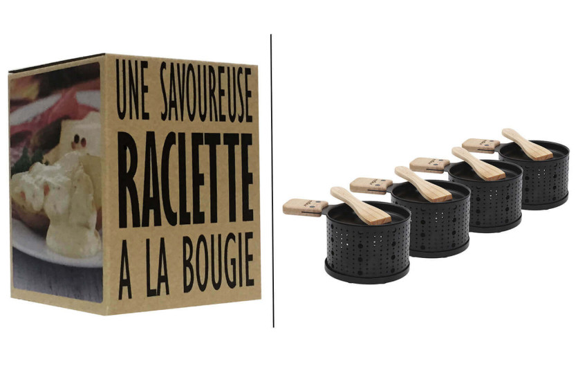 Cookut Lumi Raclette Candle Set servicios individuales sartenes y espátulas