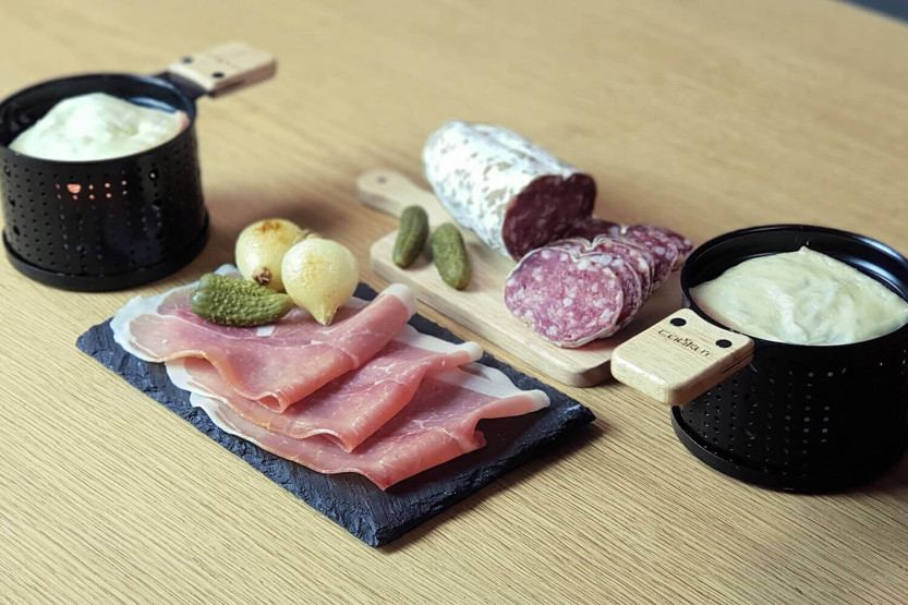 Cookut Lumi raclette ljus set individuell service stekpannor och spatlar