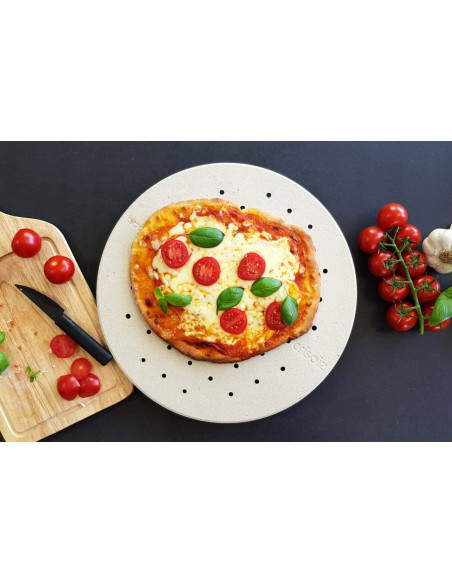 Cookut Crispiz refractory pizza stone for oven and barbecue 38cm