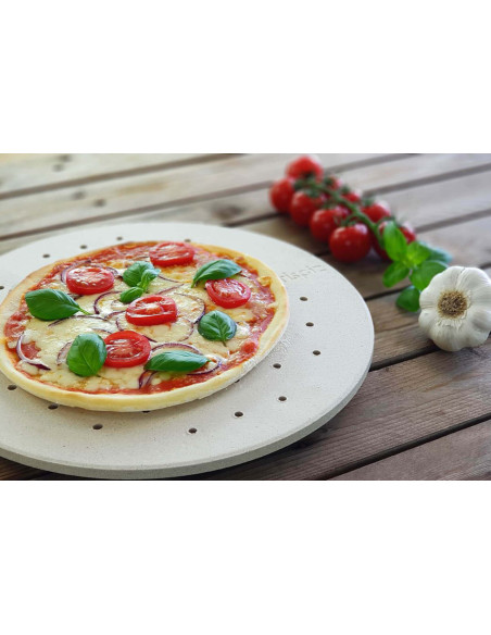 Cookut Crispiz Pizzastein aus feuerfestem Stein für Ofen und Grill 38cm