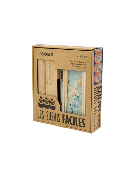 Sooshi Cookut setti 1 sushi/maki makitehostin + 2 paria syömäpuikkoja + 1 reseptikirja