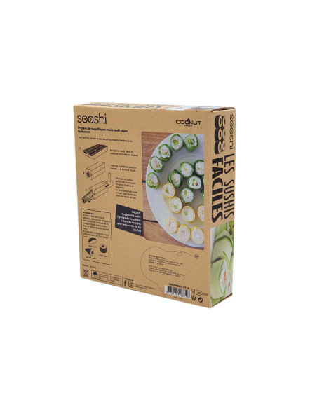 Sooshi Cookut-sett 1 sushi-/makimaskin + 2 par spisepinner + 1 oppskriftsbok