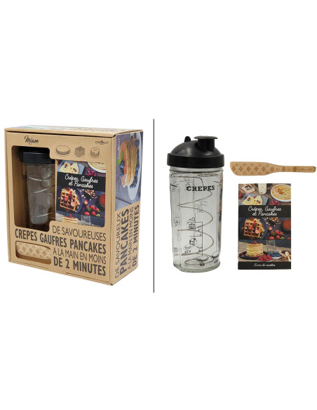 Set Cookut Shaker für Pfannkuchen, Pancakes und Waffeln - 1 Shaker + 1 Brotschneidemaschine + 1 Rezeptbuch