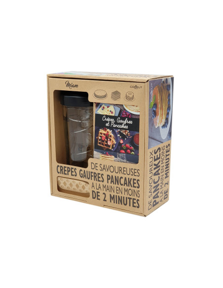 Set Cookut Shaker für Pfannkuchen, Pancakes und Waffeln - 1 Shaker + 1 Brotschneidemaschine + 1 Rezeptbuch