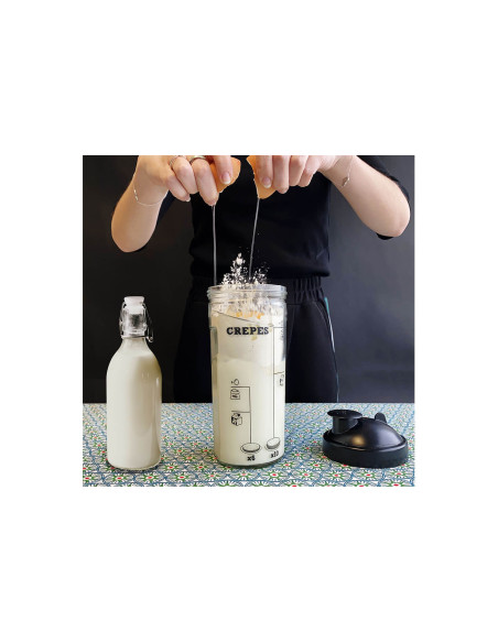 Cookut Conjunto de shaker para panquecas e waffles - 1 shaker + 1 espátula + 1 livro de receitas