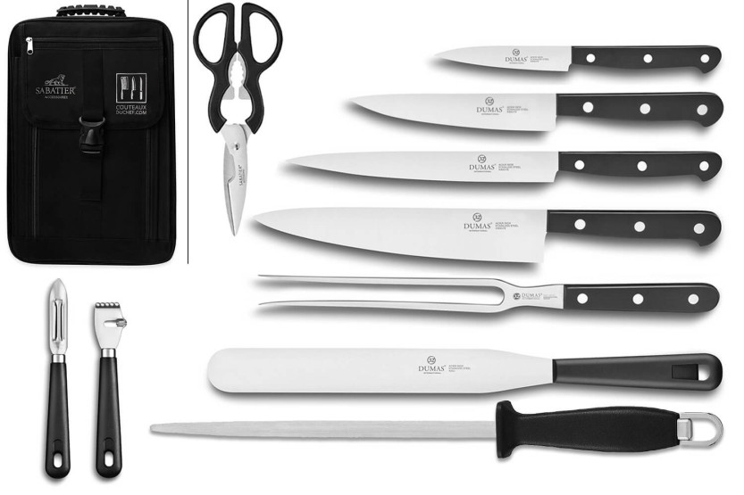 Bolsa Especial Chef Sabatier 32 Dumas Cuisineco 4 cuchillos + 6 utensilios - Exclusividad