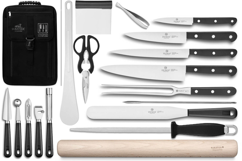 Bolsa Especial Chef Sabatier 32 Dumas Cuisineco 4 cuchillos + 14 utensilios - Exclusividad