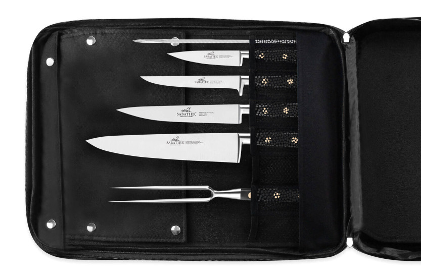 Sabatier Chef Spezialtasche 4 französische Küchenmesser + 14 Utensilien - Exklusivität
