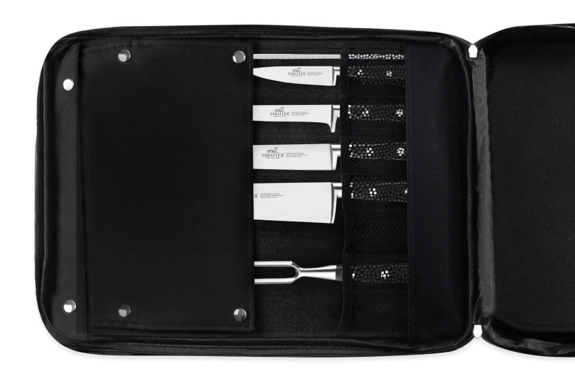 Bolsa de cocinero Sabatier Idéal Inox 4 cuchillos de cocina franceses + 14 utensilios - Exclusividad