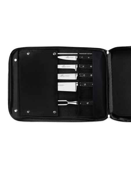 Bolsa de cocinero Sabatier Idéal Inox 4 cuchillos de cocina franceses + 14 utensilios - Exclusividad
