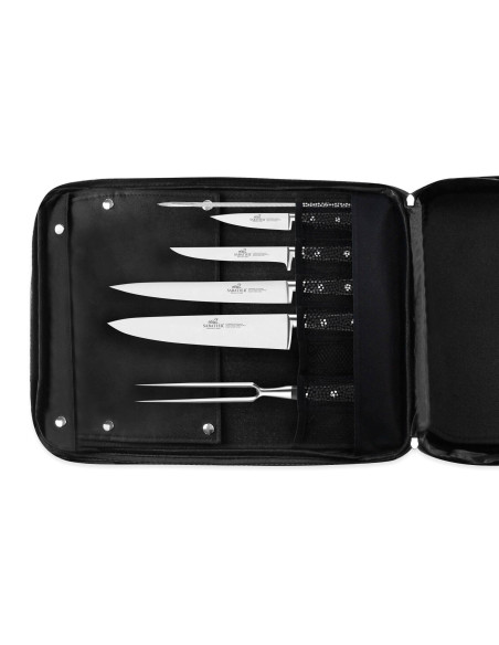 Bolsa de cocinero Sabatier Idéal Inox 4 cuchillos de cocina franceses + 14 utensilios - Exclusividad