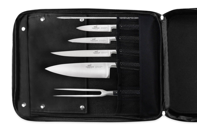 Spezialtasche Chef Sabatier Edonist 4 französische Küchenmesser + 14 Utensilien - Exklusivität