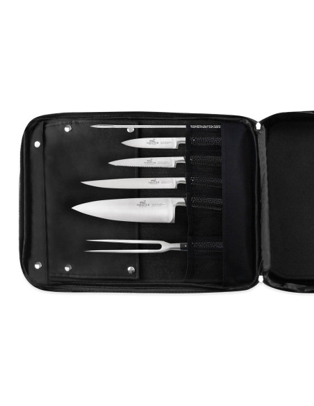 Spezialtasche Chef Sabatier Edonist 4 französische Küchenmesser + 14 Utensilien - Exklusivität