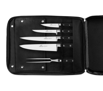 Borsa da chef Sabatier Idéal Inox 4 coltelli da cucina francesi + 1 forchetta - Esclusivo 2