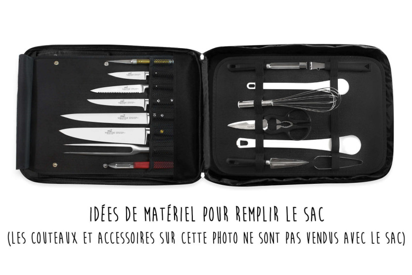Mala de facas para chef Sabatier Edonist 4 facas de cozinha francesas + 1 garfo - Exclusivo