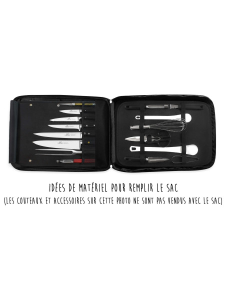 Mala de facas para chef Sabatier Edonist 4 facas de cozinha francesas + 1 garfo - Exclusivo