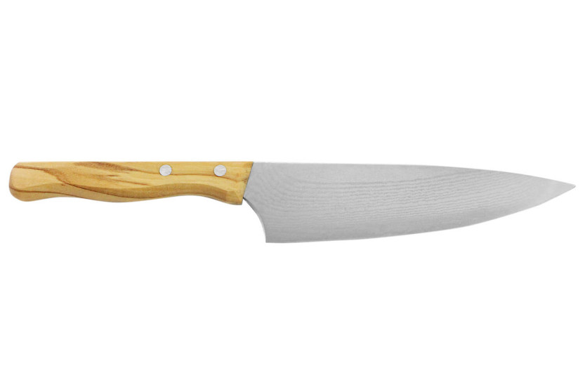 Gehring Look kockkniv 15cm blad damaskus 65 lager olivträhandtag