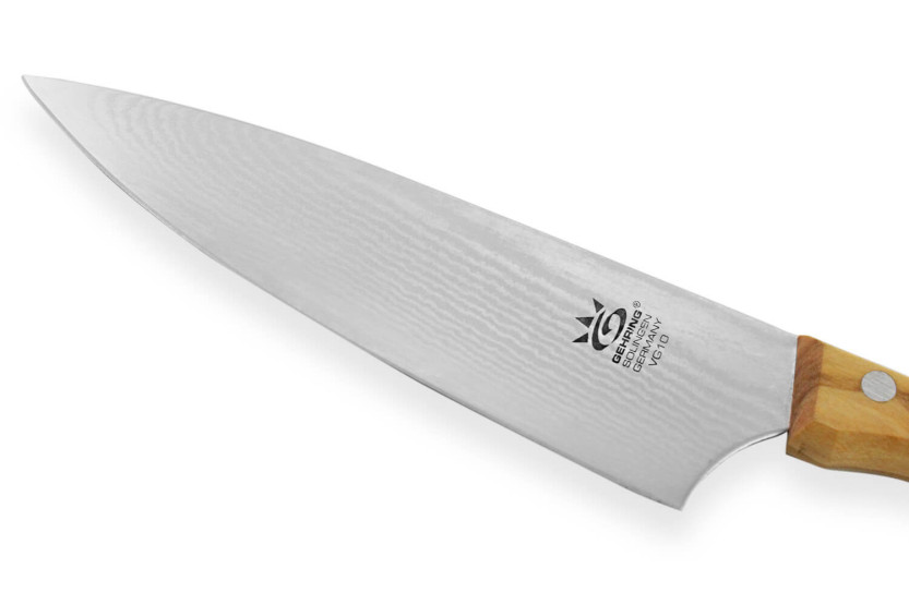 Coltello da cuoco Gehring Look lama 15 cm damasco 65 strati manico in legno d'oliva