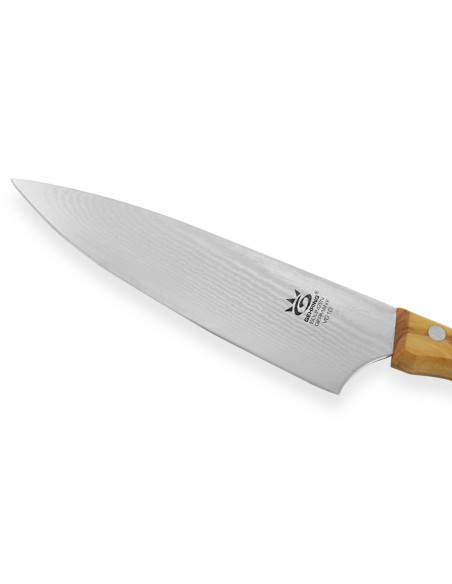 Gehring Look kockkniv 15cm blad damaskus 65 lager olivträhandtag