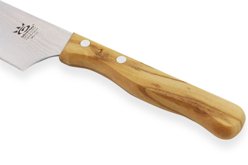 Gehring Look kokki ' s veitsi 15cm terä damascus 65 kerrosta oliivipuu kahva