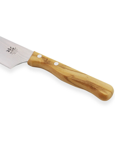 Gehring Look kockkniv 15cm blad damaskus 65 lager olivträhandtag