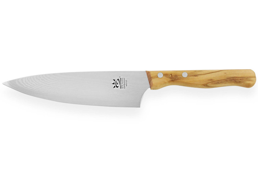 Gehring Look kokki ' s veitsi 15cm terä damascus 65 kerrosta oliivipuu kahva