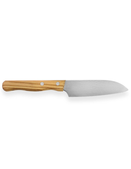 Gehring Look coltello santoku lama 11 cm damasco 65 strati manico in legno d'ulivo