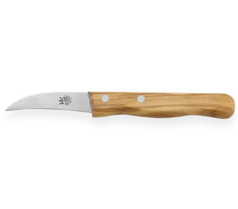 Gehring Look fuglenebbkniv 6 cm blad damaskus 65 lag oliven trehåndtak