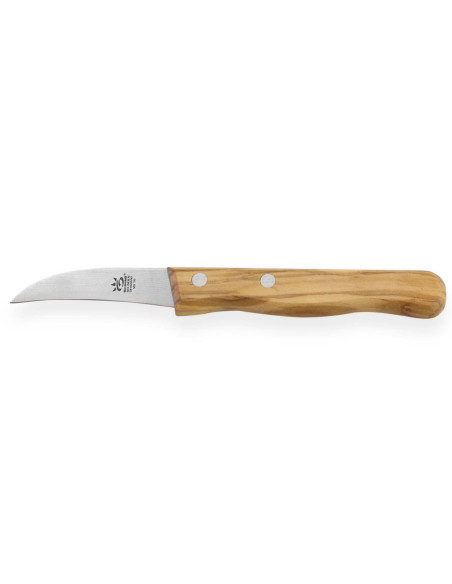 Gehring Look Cuchillo de pico de pájaro 6cm hoja damasco 65 capas mango madera de olivo