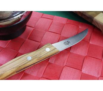 Gehring Look Cuchillo de pico de pájaro 6cm hoja damasco 65 capas mango madera de olivo 2