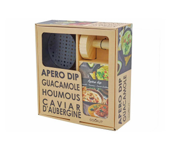 Kit per aperitivo Cookut - 1 pestello + 1 griglia in metallo + 1 ciotola in ceramica + 1 libretto di ricette