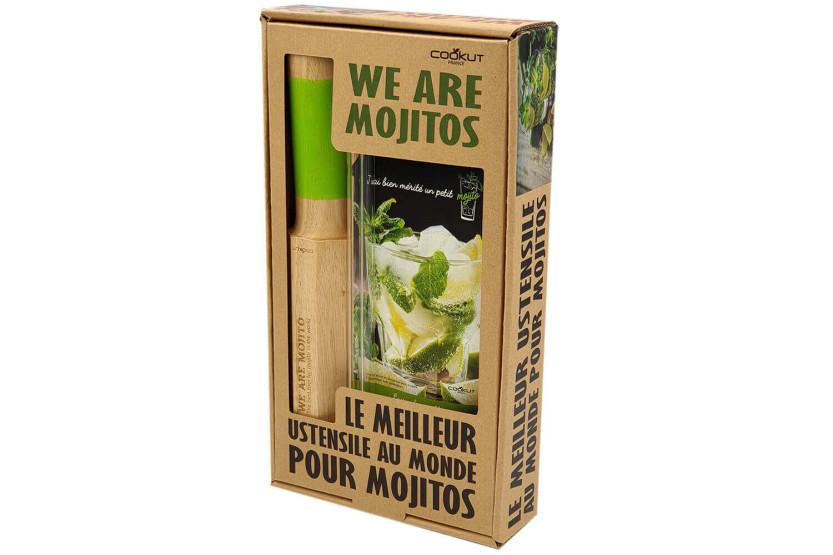 Mojito Cookut-sett 1 stampemaskin + 2 sugerør av glass + 1 oppskriftsbok