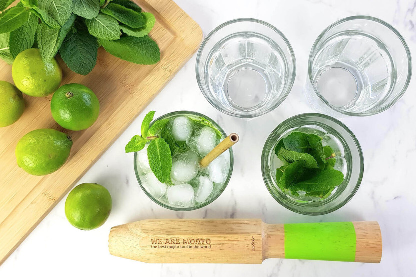 Set Mojito Cookut 1 passaverdura + 2 cannucce di vetro + 1 libretto di ricette
