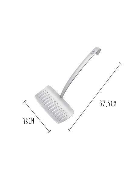 Spatola a triangolo per pesci serie 1946 in acciaio inox, larghezza 18 cm