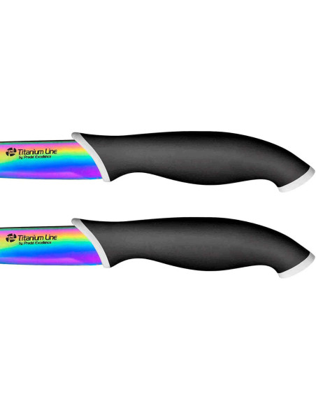 Set med 6 Pradel Excellence stekknivar 10 cm titanbelagt blad